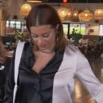 Robyn’s satin colorblock blouse on The Real Housewives of Potomac