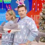 Ryan’s 3d shark Christmas sweater on Live with Kelly and Ryan