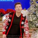 Ryan’s bow embellished Christmas sweater on Live with Kelly and Ryan