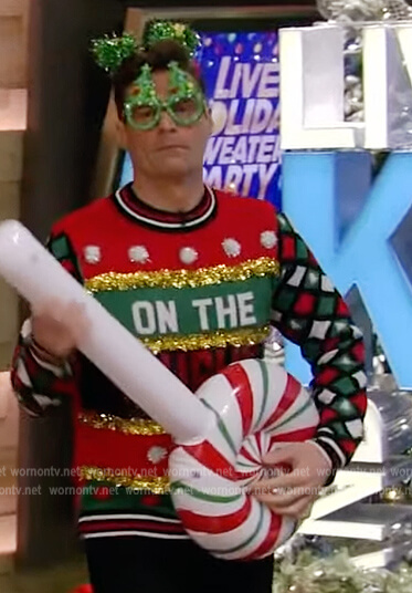 Ryan's ugly Christmas sweater on Live with Kelly and Ryan