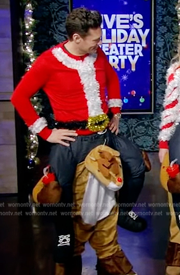Ryan’s red Santa sweater on Live with Kelly and Ryan