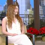Sadie Sink’s white button vest on Live with Kelly and Ryan