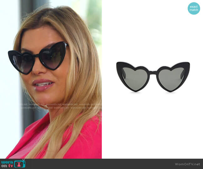 Saint Laurent Cat-Eye Heart-Frame Sunglasses worn by Adriana de Moura (Adriana de Moura) on The Real Housewives of Miami