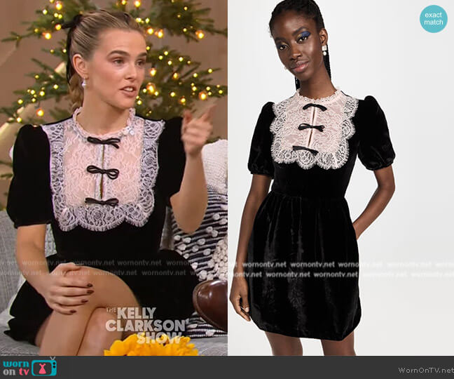 Saloni Cherie Mini Dress worn by Zoey Deutch on The Kelly Clarkson Show