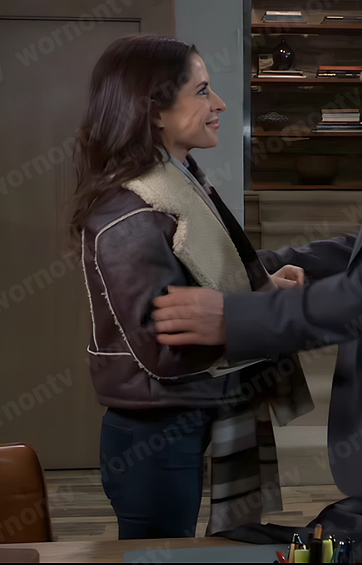 Sam’s leather and sherpa jacket on General Hospital