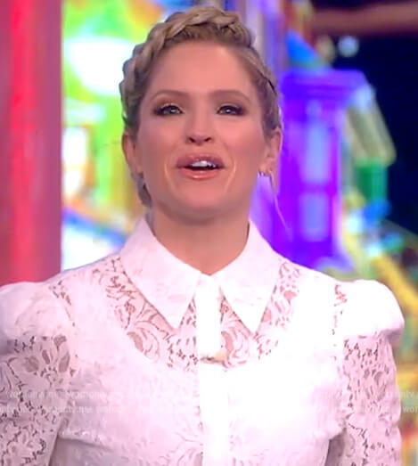 Sara’s white lace blouse on The View