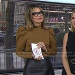 Savannah’s metallic brown puff sleeve sweater on Today