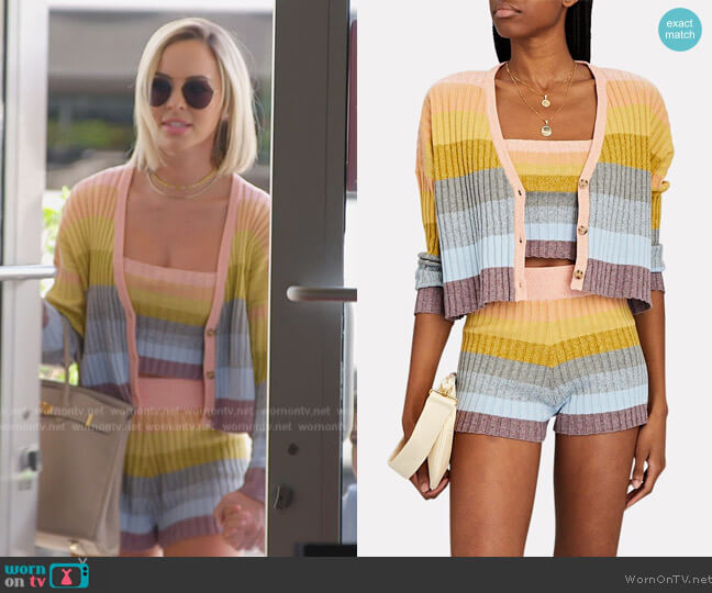 Saylor Kiara Top & Shorts Set and Cardigan worn by Nicole Martin (Nicole Martin) on The Real Housewives of Miami