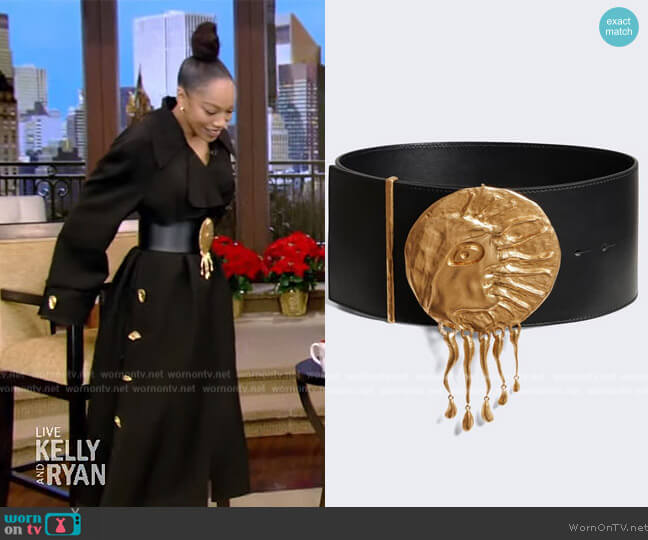 Schiaparelli Face Buckle Belt worn by Naomi Ackie on Live with Kelly and Ryan
