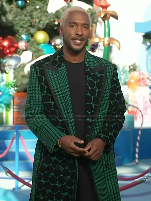 Scott's green polka dot coat on Access Hollywood