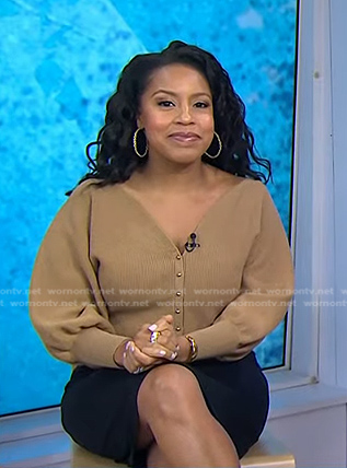 Sheinelle's brown cardigan on Today