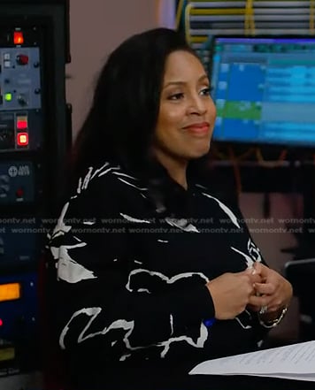 Sheinelle’s black floral sweater on Today