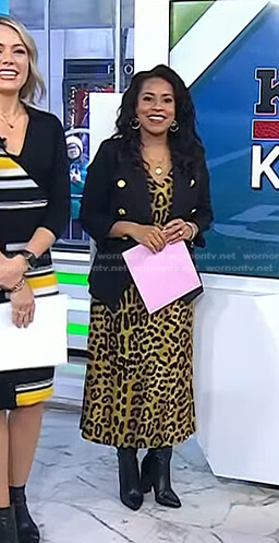 Sheinelle’s yellow leopard print dress on Today