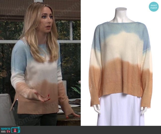 Skull Cashmere Tie Dye Sweater worn by Josslyn Jacks (Eden McCoy) on General Hospital