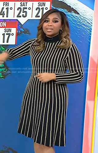 Somara Theodore's black striped dress on Today