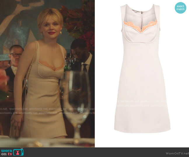 Stella McCartney Heart neckline mini dress worn by Audrey Hope (Emily Alyn Lind) on Gossip Girl