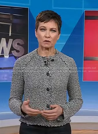 Stephanie’s black tweed jacket on Today