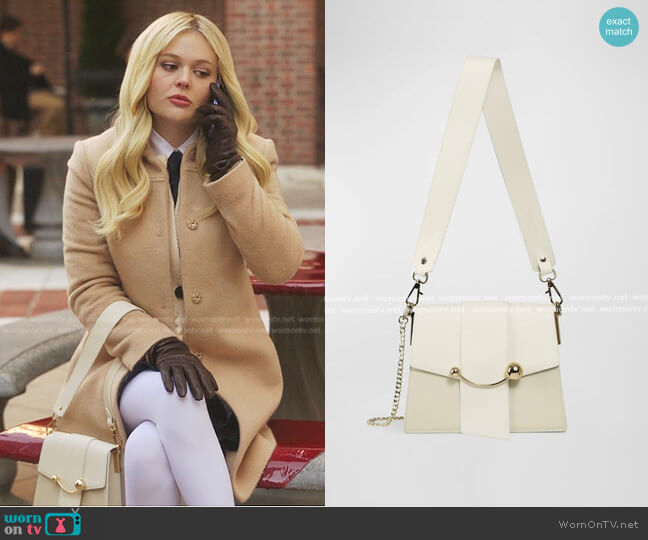 Strathberry Box Crescent Bicolor Leather Shoulder Bag worn by Audrey Hope (Emily Alyn Lind) on Gossip Girl