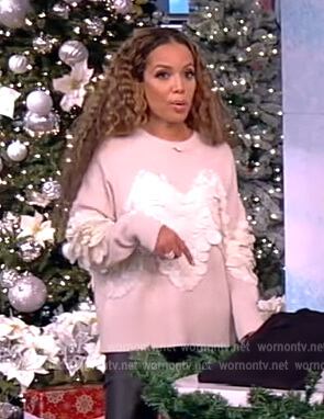 Sunny’s pink heart sequin sweater on The View