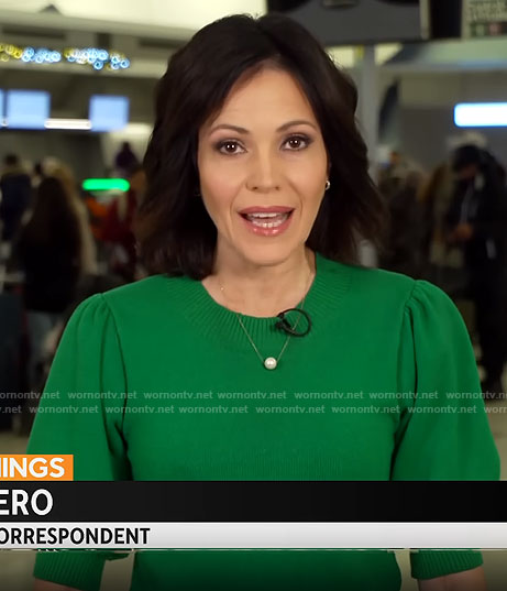 Tanya Rivero's green sweater on CBS Mornings