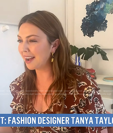 Tanya’s brown floral ruffle dress on Today