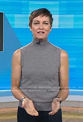 Stephanie's grey sleeveless turletneck sweater on Today