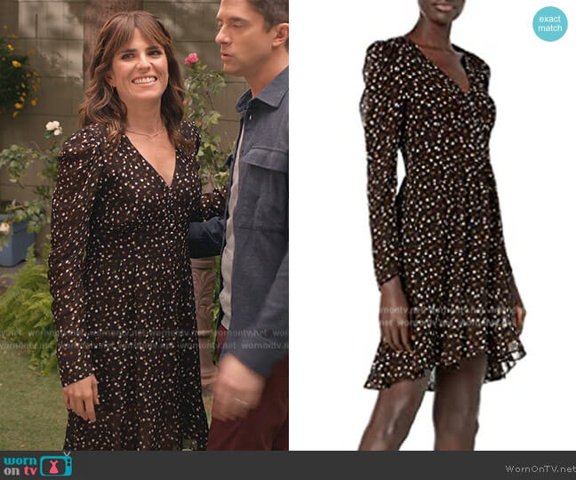 The Kooples Buttoned Dress with V-Neck Dress in Polka Dot worn by Marina (Karla Souza) on Home Economics