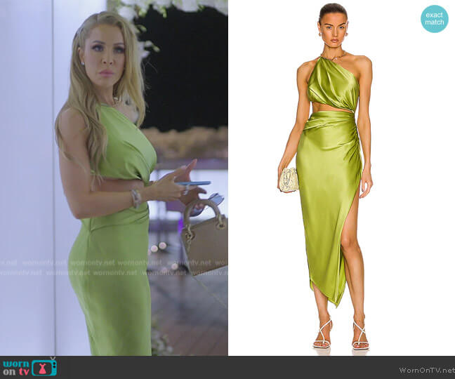 The Sei One Shoulder Cut Out Dress worn by Lisa Hochstein (Lisa Hochstein) on The Real Housewives of Miami