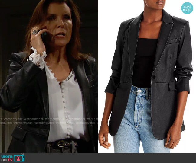 Theory Leather Blazer worn by Sheila Carter (Kimberlin Brown) on The Bold and the Beautiful