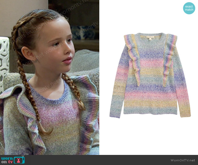 Tucker + Tate Kids Ruffle Cotton Blend Tunic Sweater