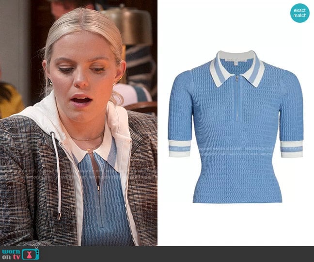 Veronica Beard Jorja Polo Top worn by Leighton Murray (Reneé Rapp) on The Sex Lives of College Girls