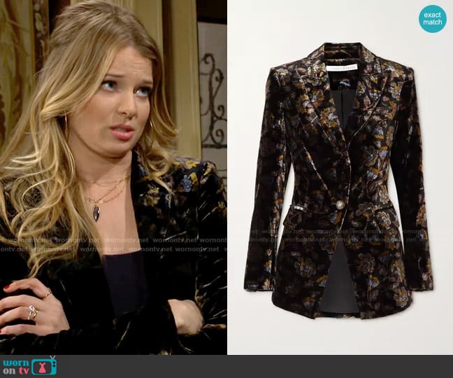 Veronica Beard Long And Lean Dickey Jacket worn by Summer Newman (Allison Lanier) on The Young and the Restless