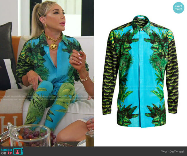 Versace for H&M Print Silk Shirt worn by Marysol Patton (Marysol Patton) on The Real Housewives of Miami
