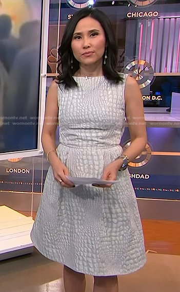 Vicky’s white crocodile dress on NBC News Daily