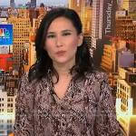 Vicky’s snake print shirtdress on NBC News Daily