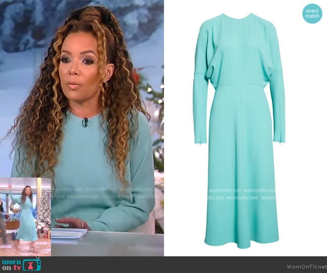 Victoria Beckham Dolman Sleeve Cady Midi Dress worn by Sunny Hostin on The View