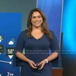 Violeta Yas’s blue split sleeve dress on NBC News Daily