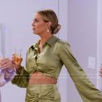 Whitney’s green cropped satin top and skirt on The Real Housewives of Salt Lake City