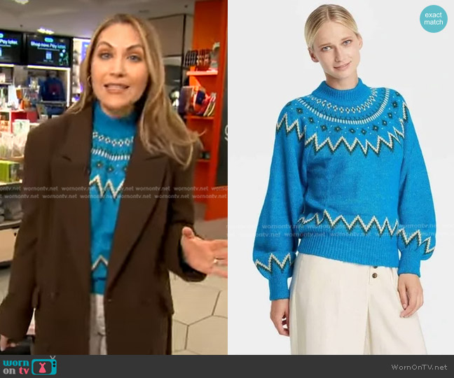Who What Wear Fair Isle Knit Sweater worn by Lori Bergamotto on Good Morning America