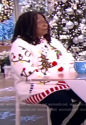 Whoopi’s white embellished Christmas sweater on The View