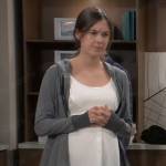 Willow’s grey embroidered maternity hoodie on General Hospital
