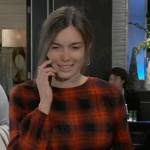 Willow’s red plaid maternity top on General Hospital