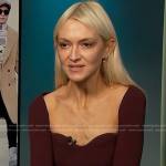 Zanna’s brown ribbed top on Access Hollywood