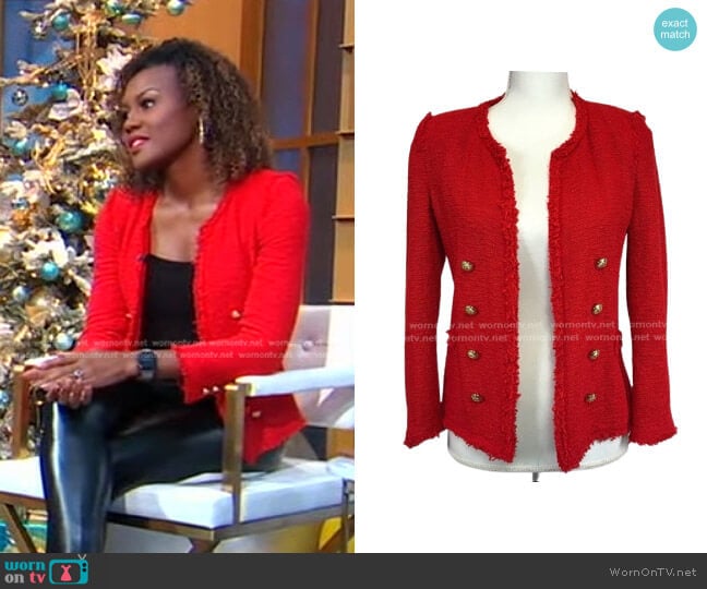 Zara Tweed Blazer worn by Janai Norman on Good Morning America