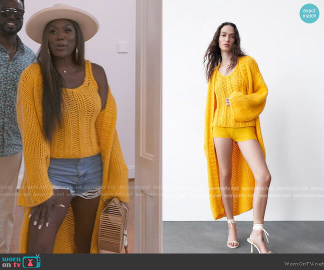 Zara Knit Cardigan worn by Wendy Osefo on The Real Housewives of Potomac