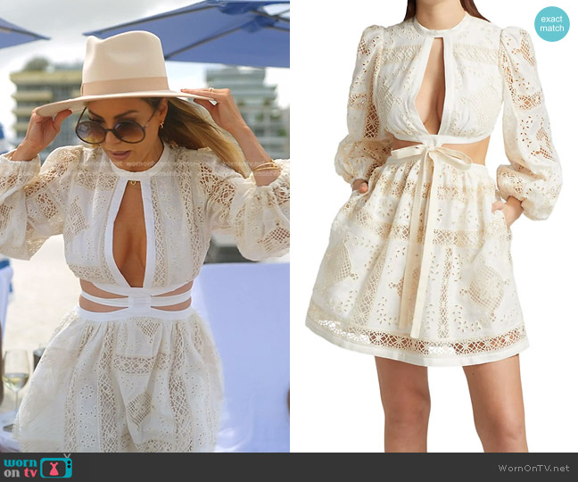Zimmermann Aliane Embroidered Dress worn by Adriana de Moura (Adriana de Moura) on The Real Housewives of Miami