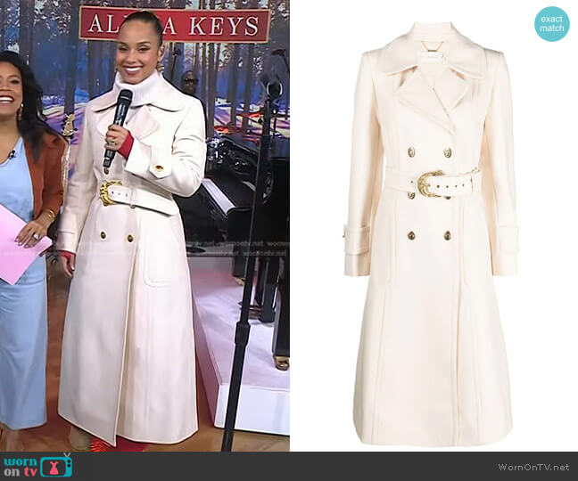 Zimmermann Belted Double-Breasted Coat worn by Alicia Keys on Today