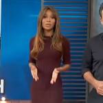 Zuri’s burgundy ribbed dress on Access Hollywood