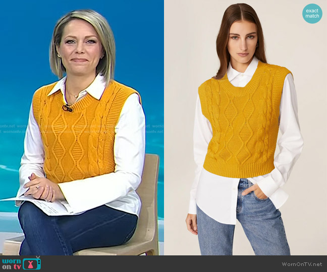525 America Cable Knit Crewneck Vest worn by Dylan Dreyer on Today