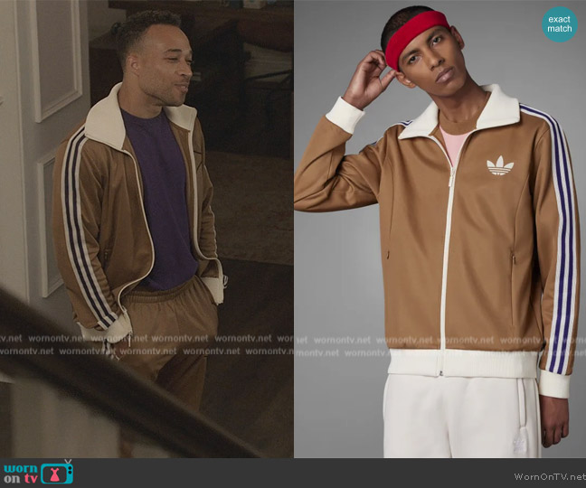 Adidas Adicolor Heritage Now Striped Track Top worn by (Tyler Parks) on All American